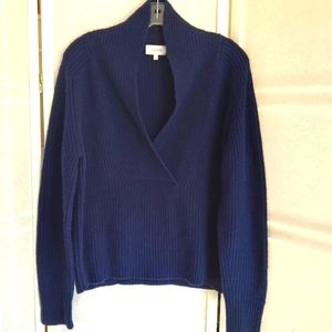 CRIPPEN navy blue wool cashmere blend Oversized sweater